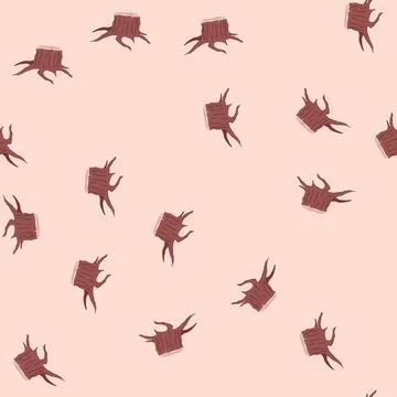 Seamless pattern growth stump cartoon vector Illustrazione stock