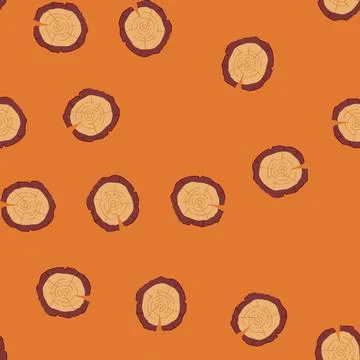 Seamless pattern growth wood circle cartoon vector Stock Illustration