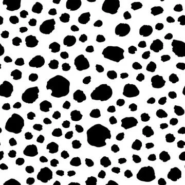 Seamless pattern with grunge black ink spots, blots. Vector illustration Stock Illustration