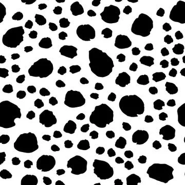 Seamless pattern with grunge black ink spots, blots. Vector illustration Stock Illustration