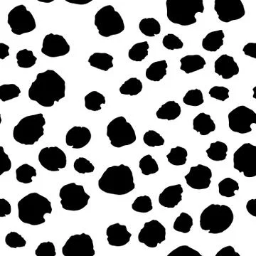 Seamless pattern with grunge black ink spots, blots. Vector illustration Stock Illustration