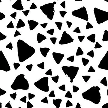 Seamless pattern with grunge black ink triangles. Vector illustration Stock Illustration