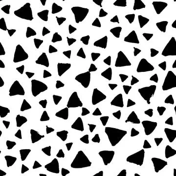 Seamless pattern with grunge black ink triangles. Vector illustration Illustrazione stock