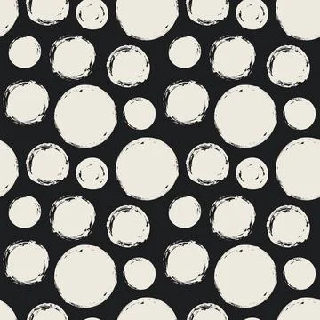 Seamless pattern with grunge circles hand painted with ink 스톡 일러스트