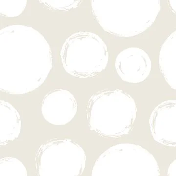 Seamless pattern with grunge circles hand painted with ink Stock Illustration