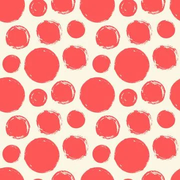 Seamless pattern with grunge circles hand painted with ink 스톡 일러스트