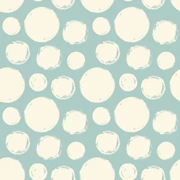 Seamless pattern with grunge circles hand painted with ink Stock Illustration