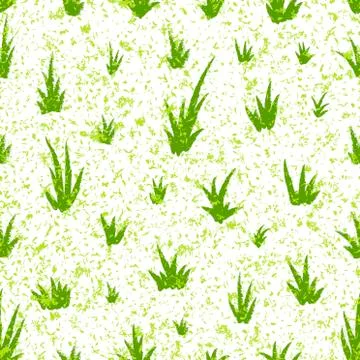 Seamless pattern with grunge grass pattern. Hand drawing grass and noise Stock Illustration