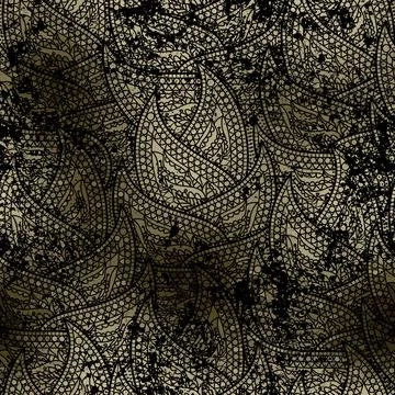 Seamless pattern grunge Paisley pattern. Vector illustration Stock Illustration