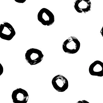 Seamless pattern with grunge vector black circles. Stock Illustration