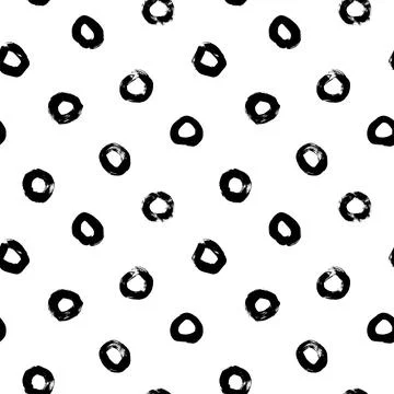 Seamless pattern with grunge vector black circles. Stock Illustration