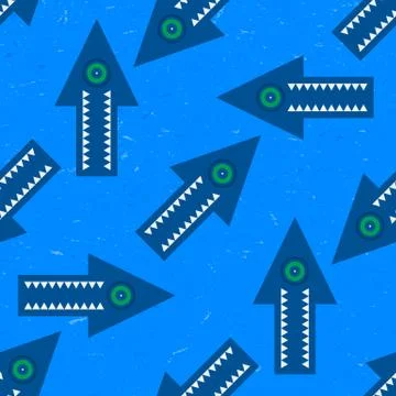 Seamless pattern with grungy arrows Stock Illustration