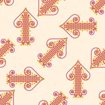 Seamless pattern with grungy arrows Stock Illustration