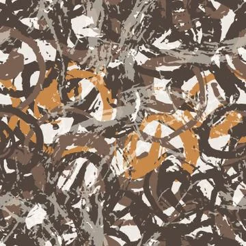 Seamless pattern of grungy curls Stock Illustration