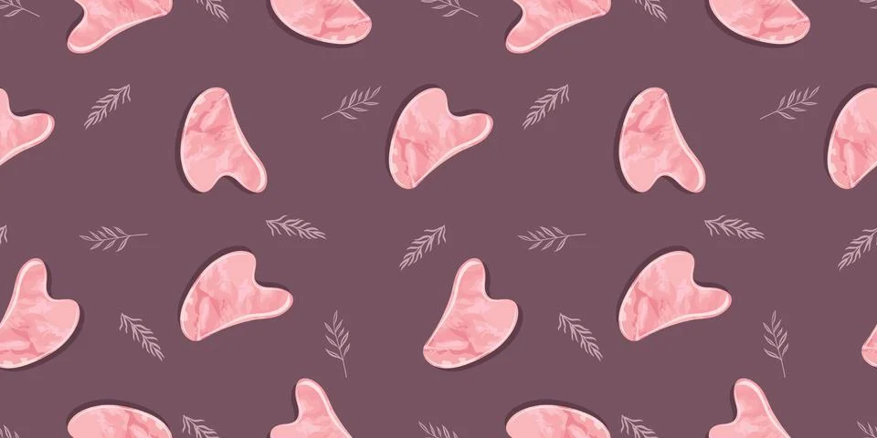 Seamless pattern with Gua Sha Massage tool Stock Illustration