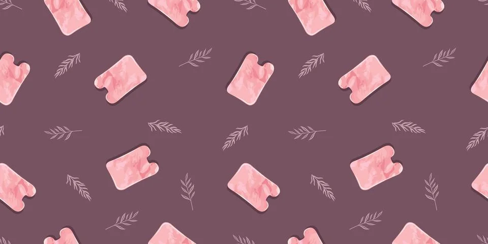 Seamless pattern with Gua Sha Massage tool Иллюстрация