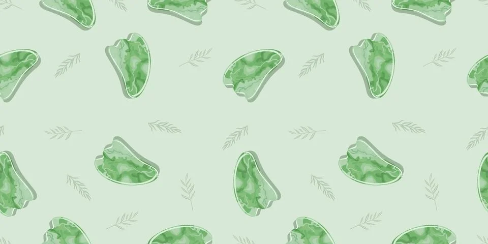 Seamless pattern with Gua Sha Massage tool Stock Illustration