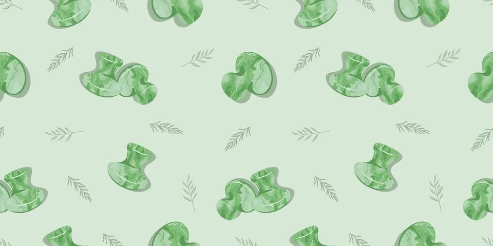 Seamless pattern with Gua Sha Massage tool Stock Illustration