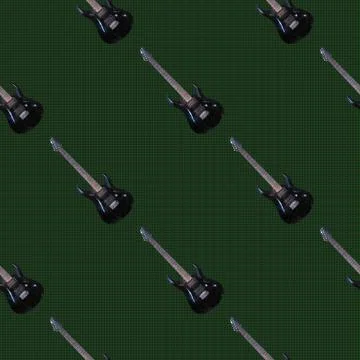 Seamless pattern guitars Stock Illustration