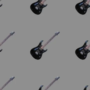 Seamless pattern guitars Stock Illustration