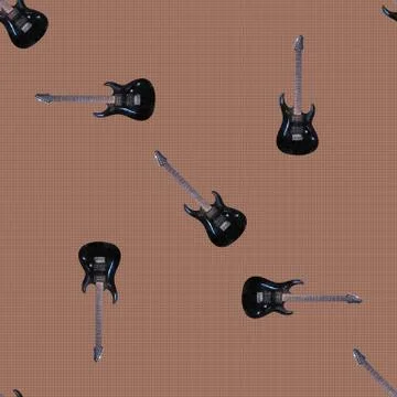 Seamless pattern guitars Stock Illustration
