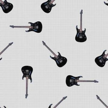 Seamless pattern guitars Stock Illustration