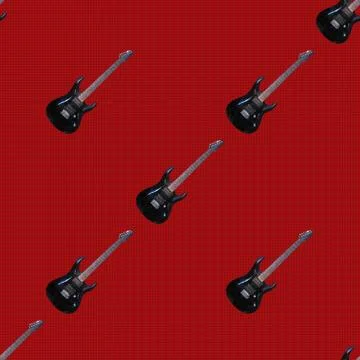 Seamless pattern guitars Stock Illustration