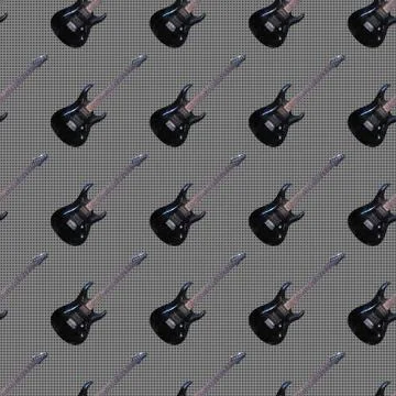 Seamless pattern guitars Stock Illustration
