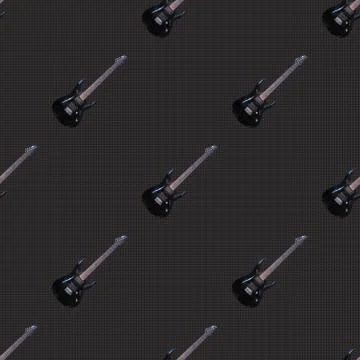 Seamless pattern guitars Stock Illustration