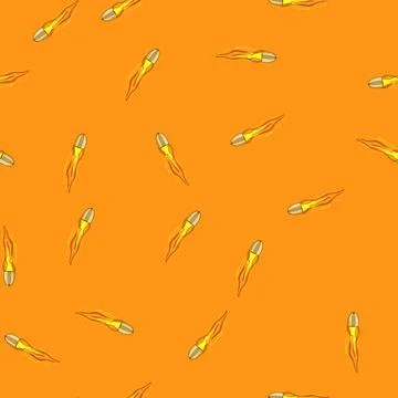 Seamless pattern gun bullet flying cartoon vector Illustrazione stock