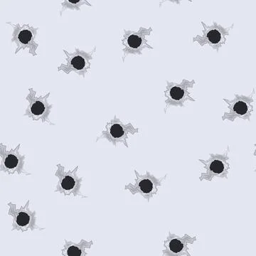 Seamless pattern gun bullet hole cartoon vector Stock Illustration