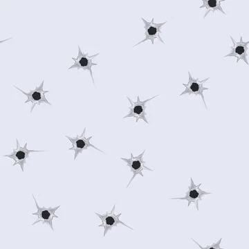 Seamless pattern gunshot bullet hole cartoon vector Stock Illustration