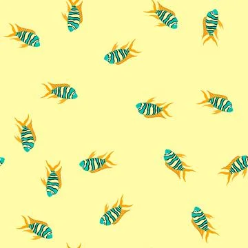 Seamless pattern guppy decorative fish cartoon vector Stock Illustration