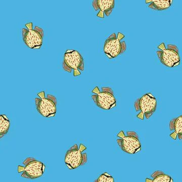 Seamless pattern guppy decorative fish cartoon vector Stock Illustration