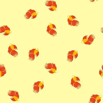 Seamless pattern guppy exotic fish cartoon vector Stock Illustration