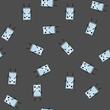 Seamless pattern guy phone character cartoon vector Ilustração Stock
