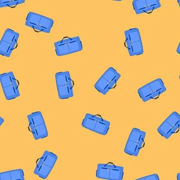 Seamless pattern gym duffel bag cartoon vector Stock Illustration
