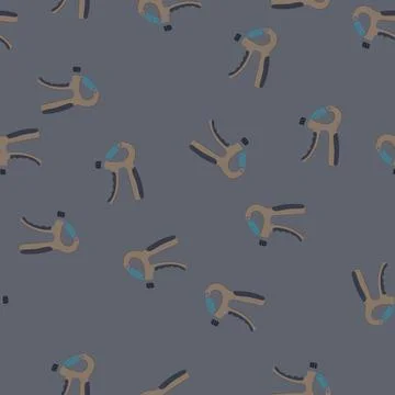 Seamless pattern gym expander hand cartoon vector Stock Illustration