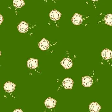 Seamless pattern habitat grass seed bomb cartoon vector Stockillustratie