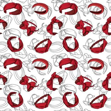 Seamless pattern with hair accessories Stock Illustration