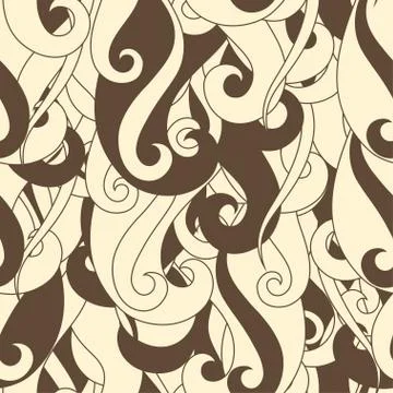Seamless pattern hair curls and waves イラスト素材
