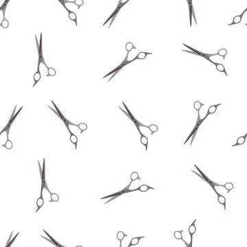 Seamless pattern with hairdressing scissors a flat vector illustration Stock Illustration