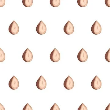 Seamless pattern with half hazelnut. Stock Illustration