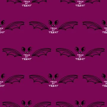 Seamless Pattern Halloween Bat Stock Illustration