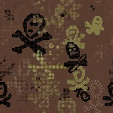 Seamless pattern on a Halloween bones theme in shades of green Stock Illustration
