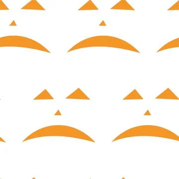 Seamless pattern with halloween carved jack faces silhouettes on black backgr Stock Illustration