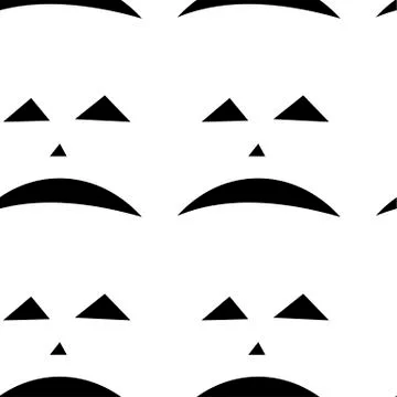 Seamless pattern with halloween carved jack faces silhouettes on black backgr 스톡 일러스트
