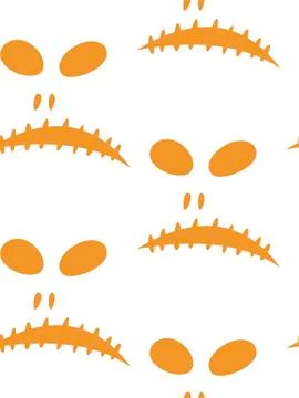 Seamless pattern with halloween carved jack faces silhouettes on black イラスト素材