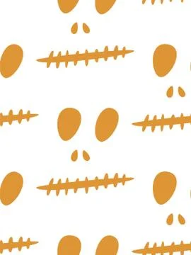 Seamless pattern with halloween carved jack faces silhouettes on black Illustrazione stock