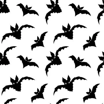 Seamless pattern with halloween carved jack faces silhouettes on black backgr Illustrazione stock